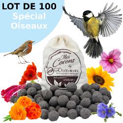 Sac de 100 Bombes à graines avec mélange de graines Annuelles " Spécial Oiseaux "